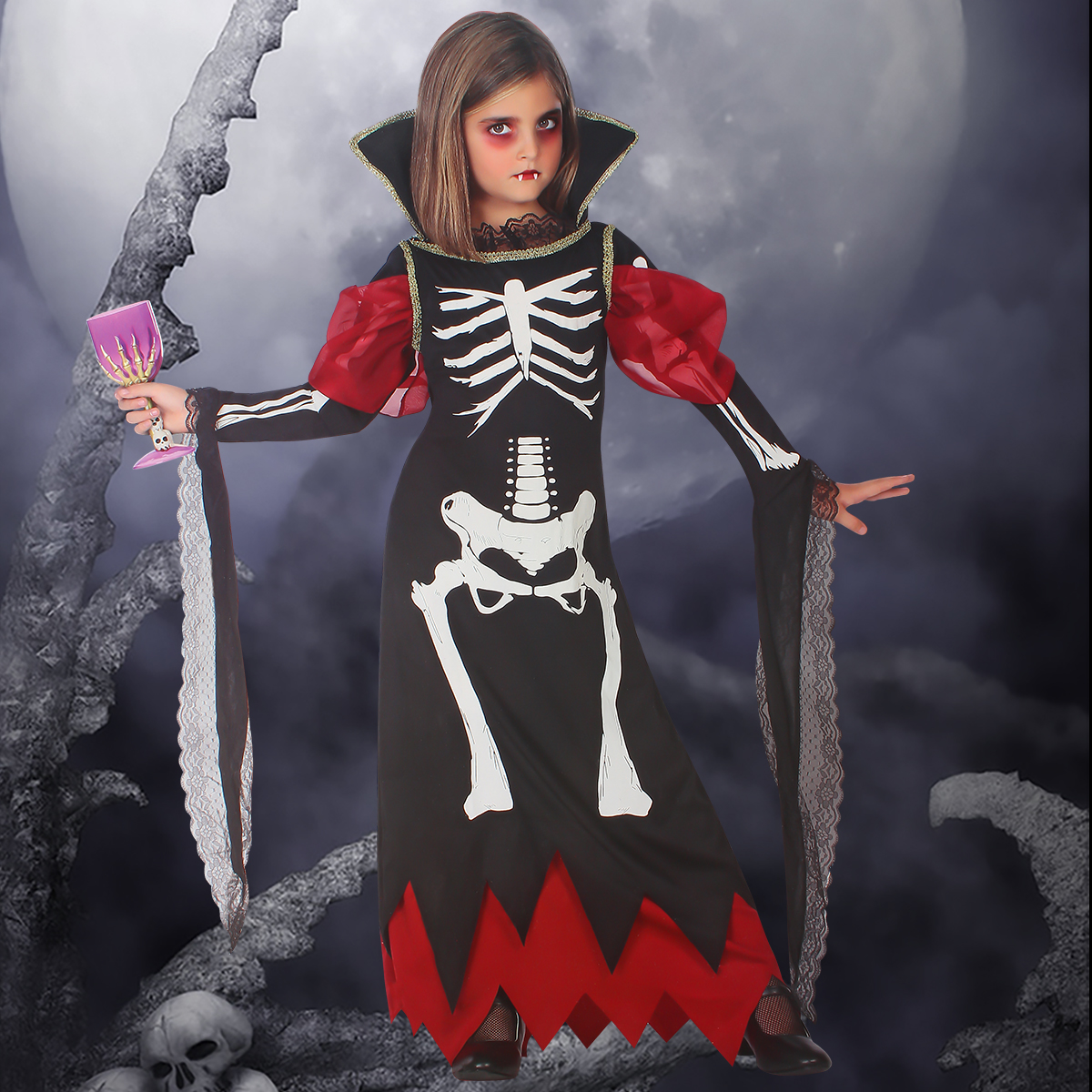 Cosplay Bloody Skeleton Halloween Zombie Vampire Costume