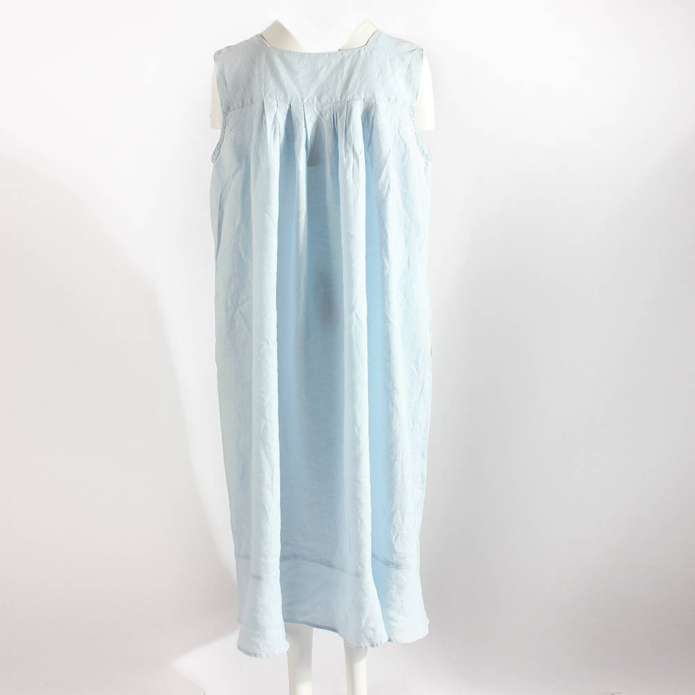 Factory Custom OEM 100% Linen Women Pajama Nighty Dress