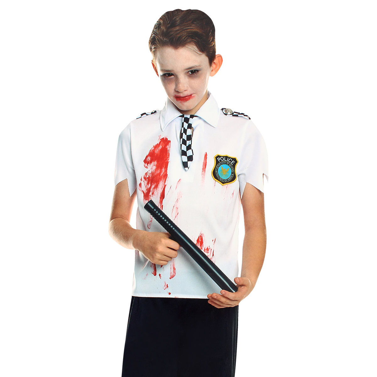 Halloween Horror Bloody Students Uniform Suits Cosplay Policeman Costume