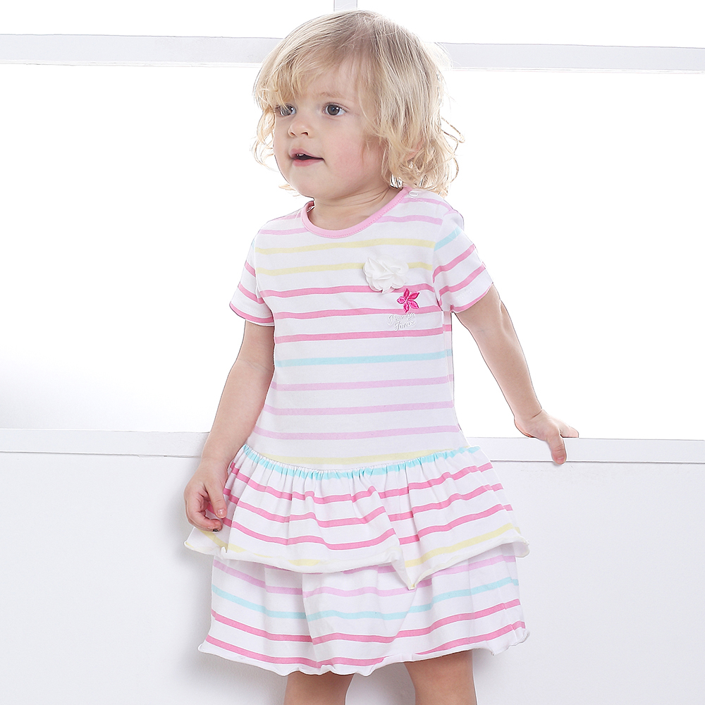 AA1602 Jersey Fabric Baby Dresses Wholesale Custom