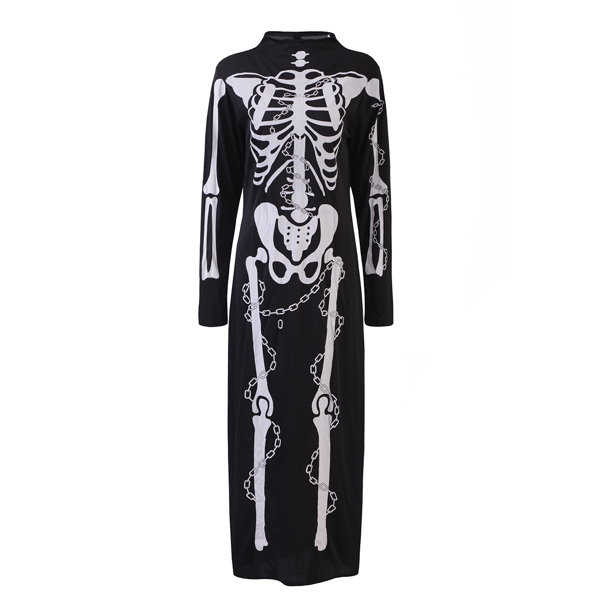 Cosplay Horror Skull Jumpsuit Dress Halloween Scary Skeleton Bone Costume