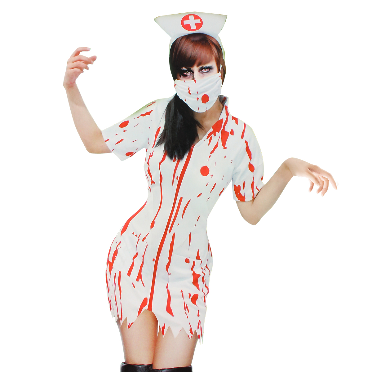 Girls Cosplay Scary Vampire Dress Halloween Women Nurse Costume