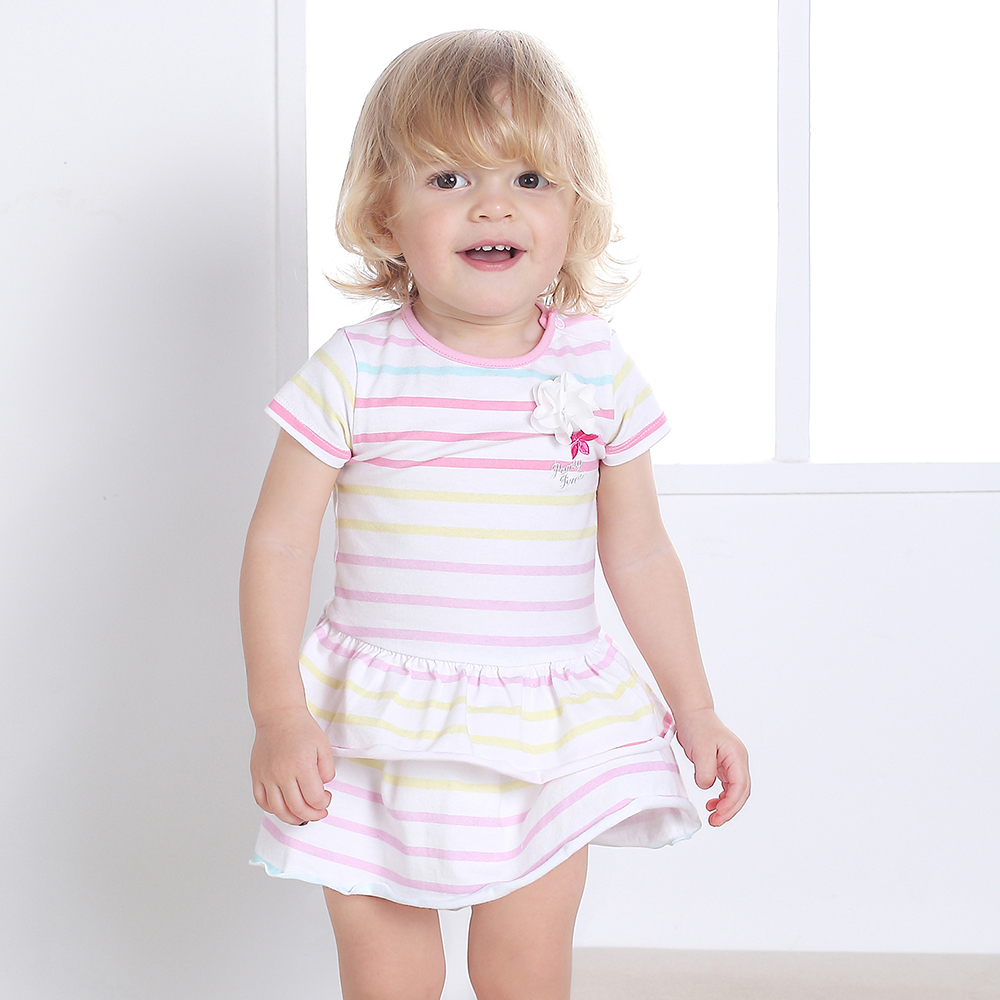 AA1602 Jersey Fabric Baby Dresses Wholesale Custom