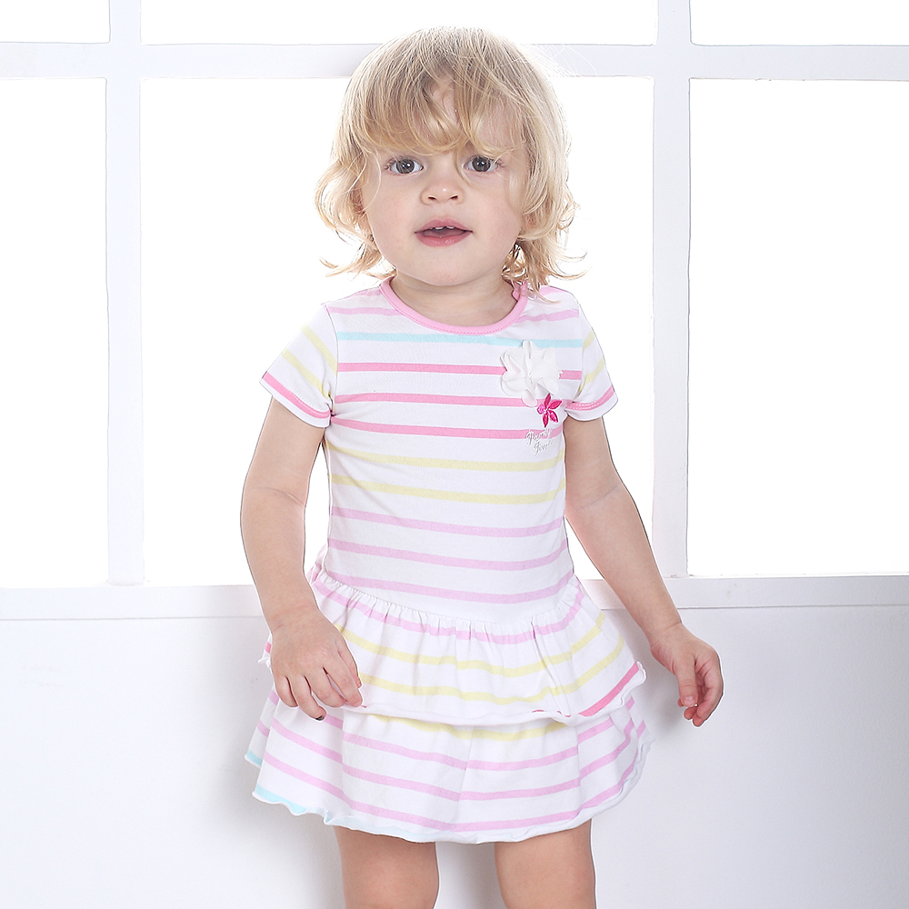 AA1602 Jersey Fabric Baby Dresses Wholesale Custom