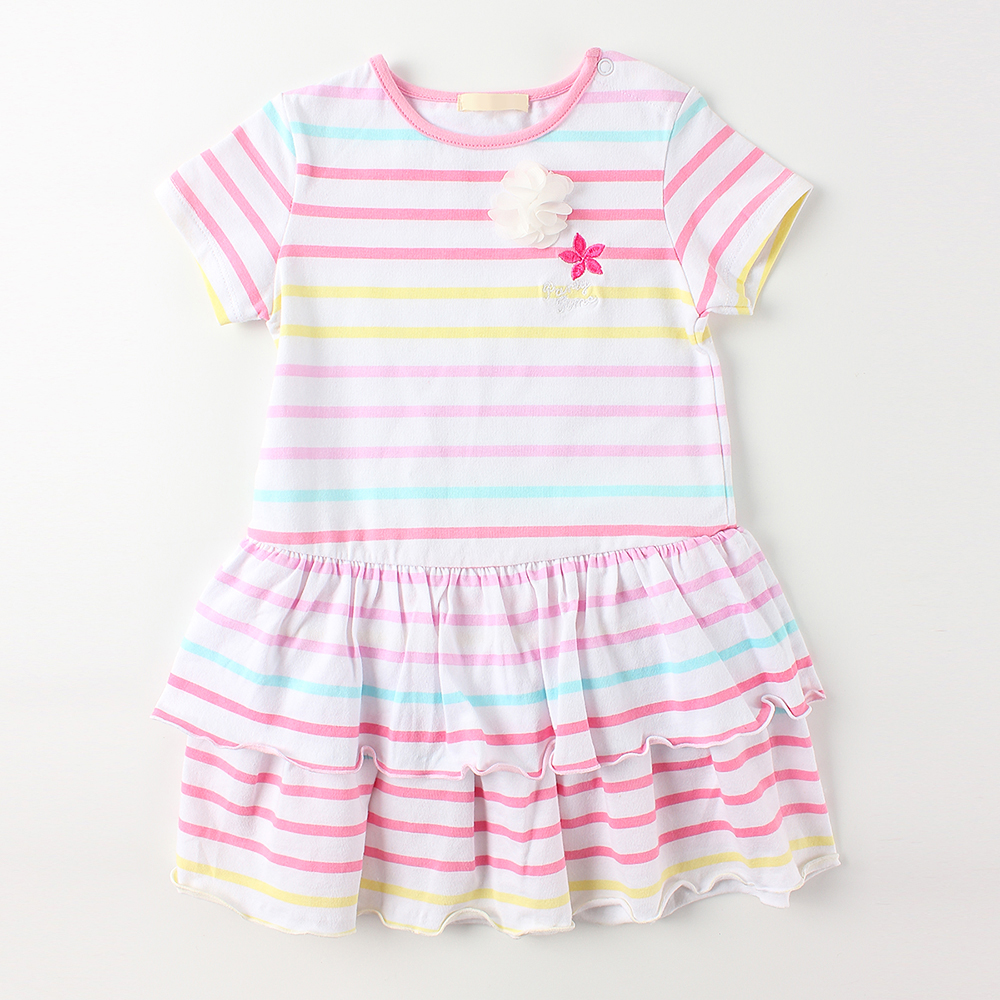 AA1602 Jersey Fabric Baby Dresses Wholesale Custom