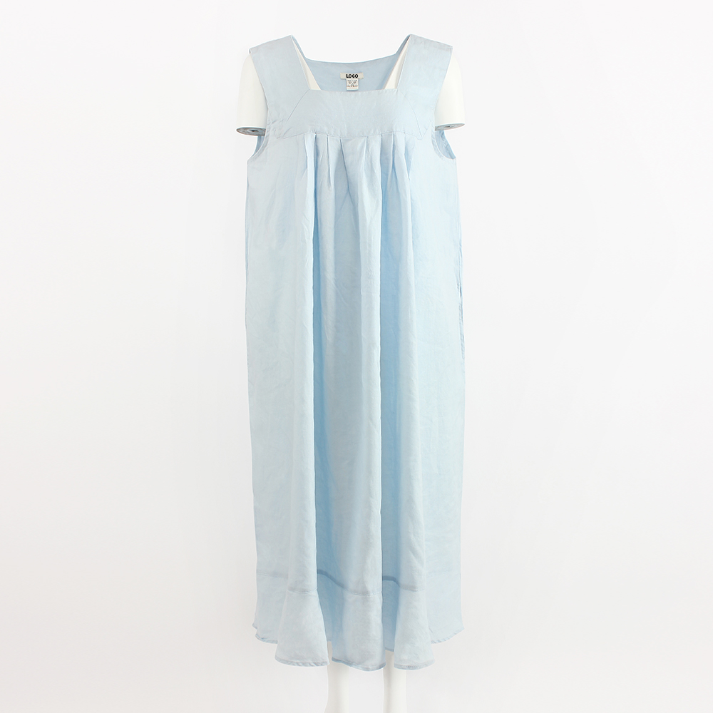 Factory Custom OEM 100% Linen Women Pajama Nighty Dress